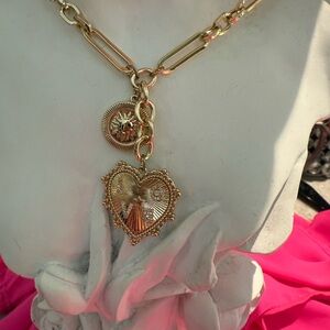 L.0.V.E Heart and Charm Necklace